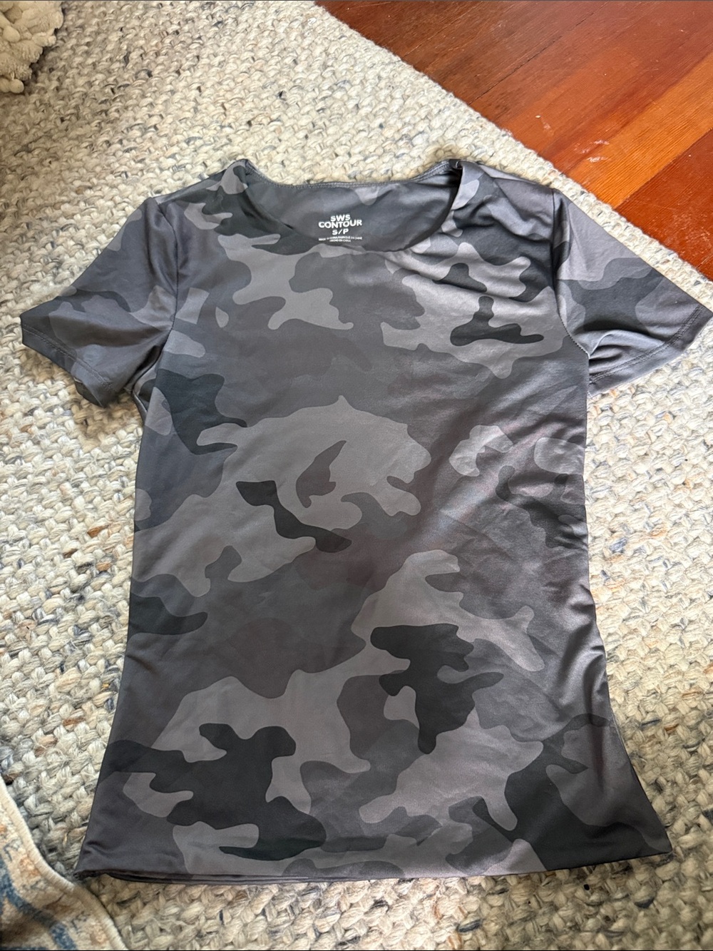 Cotton On Women's Short Sleeve Camo Tee in Black and Gray